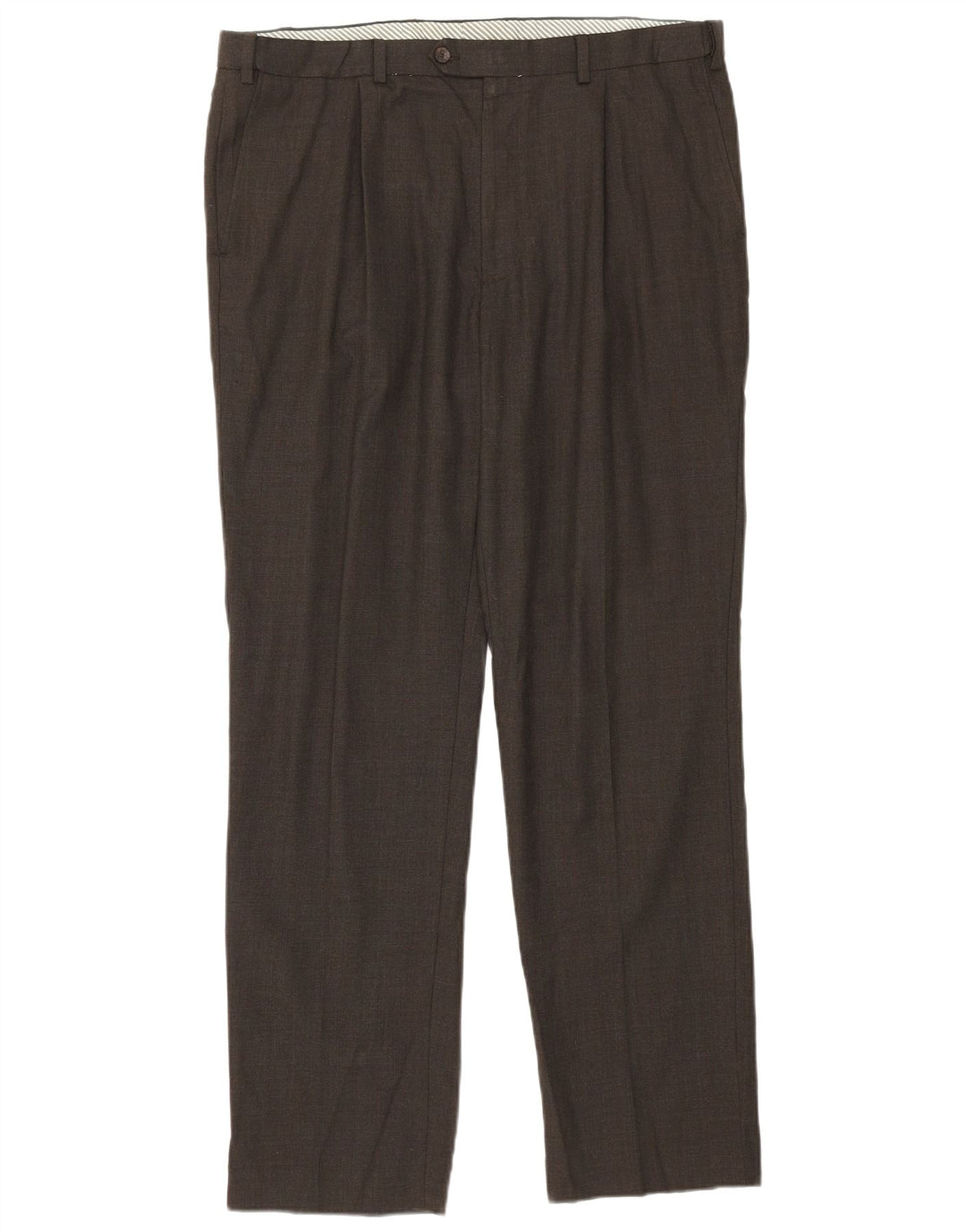 Marks & Spencer Pantalon de Costume Droit Homme W38 L33 Laine Marron