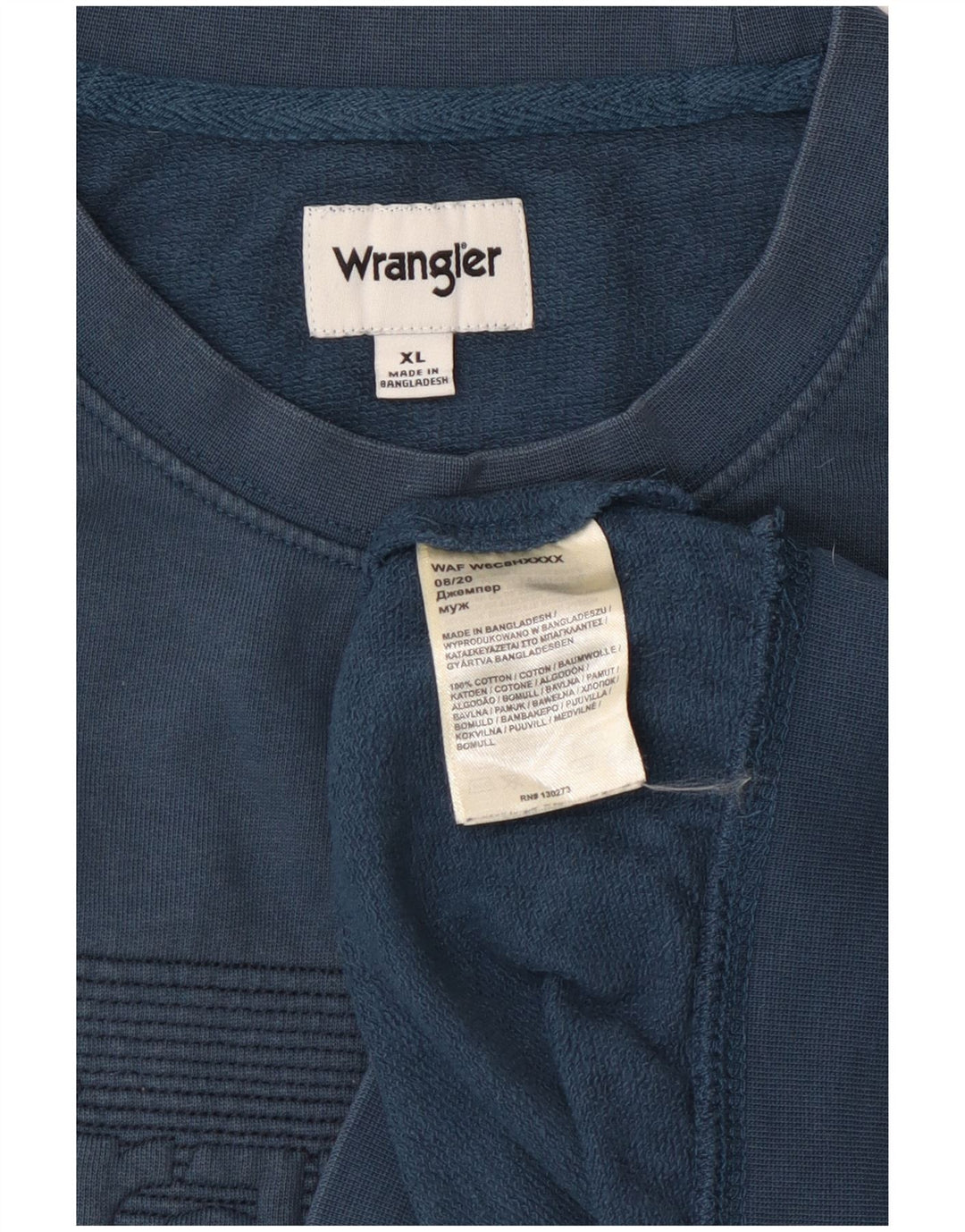 WRANGLER Sweat-Shirt Graphique Homme XL Bleu Coton