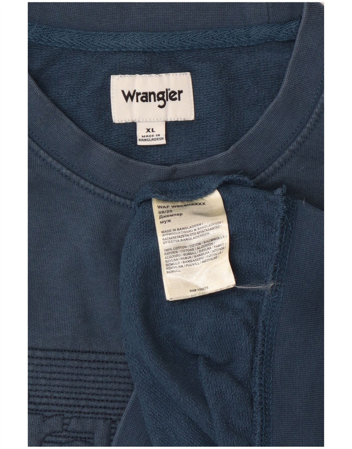 WRANGLER Sweat-Shirt Graphique Homme XL Bleu Coton