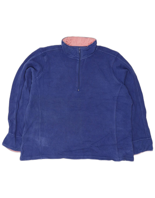 Orvis Haut à col zippé et manches longues pour femme UK 18 XL Bleu Coton