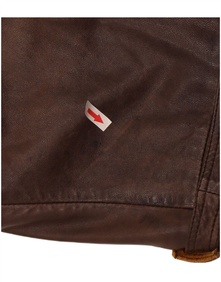 Veste En Cuir Militaire Femme Jean Gabriel IT 48 XL Marron