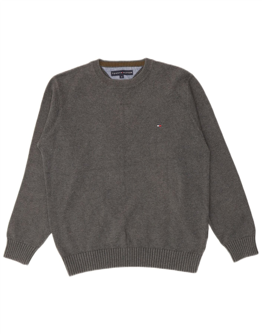 Tommy Hilfiger Pull Ras du Cou Homme Gris Moyen Coton