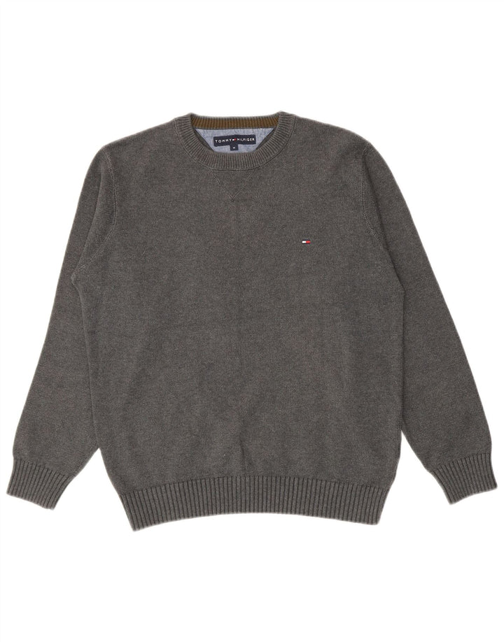 Tommy Hilfiger Pull Ras du Cou Homme Gris Moyen Coton