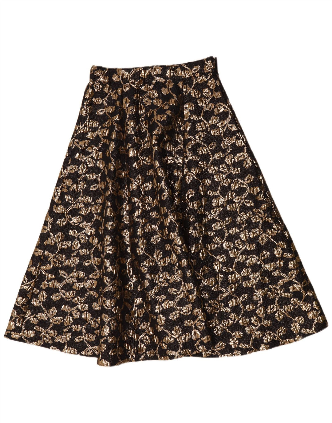 vintage Femme A-Line Jupe W30 Moyen Noir Floral