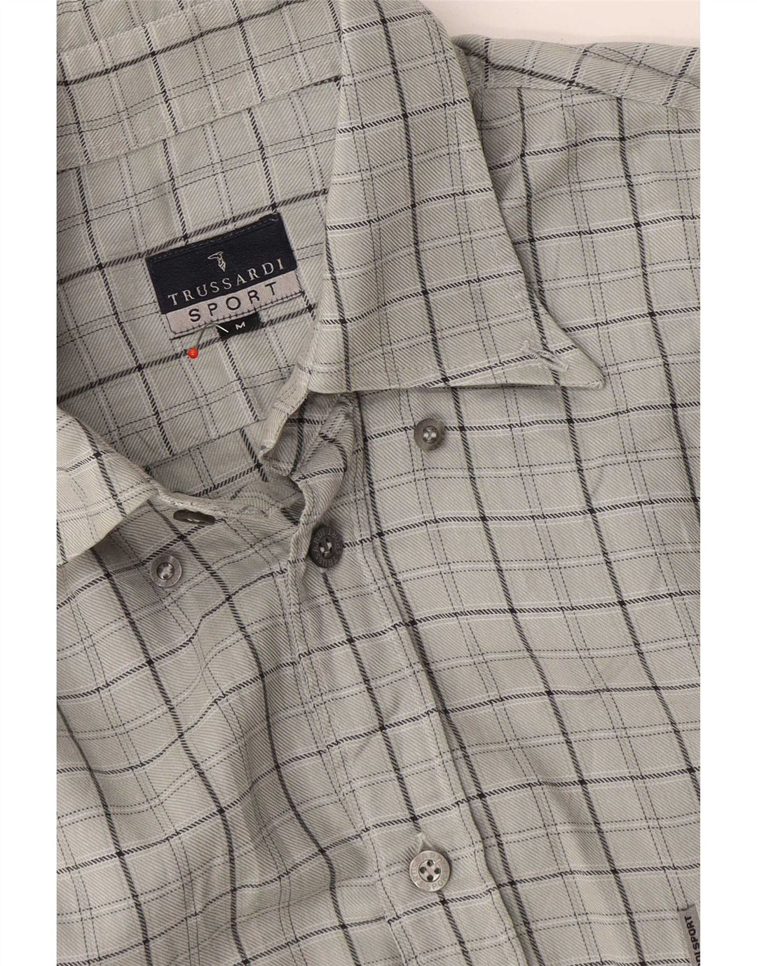 Trussardi Chemise Gris Moyen À Carreaux Homme