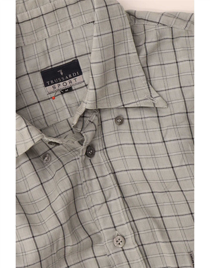 Trussardi Chemise Gris Moyen À Carreaux Homme