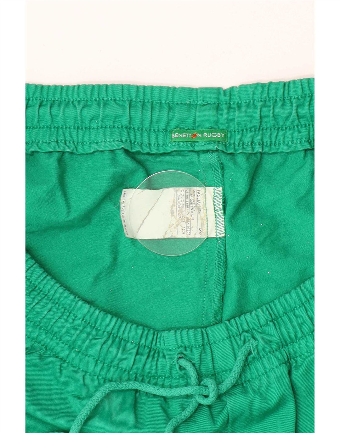 Benetton Short de Sport Graphique Homme Vert Moyen Coton