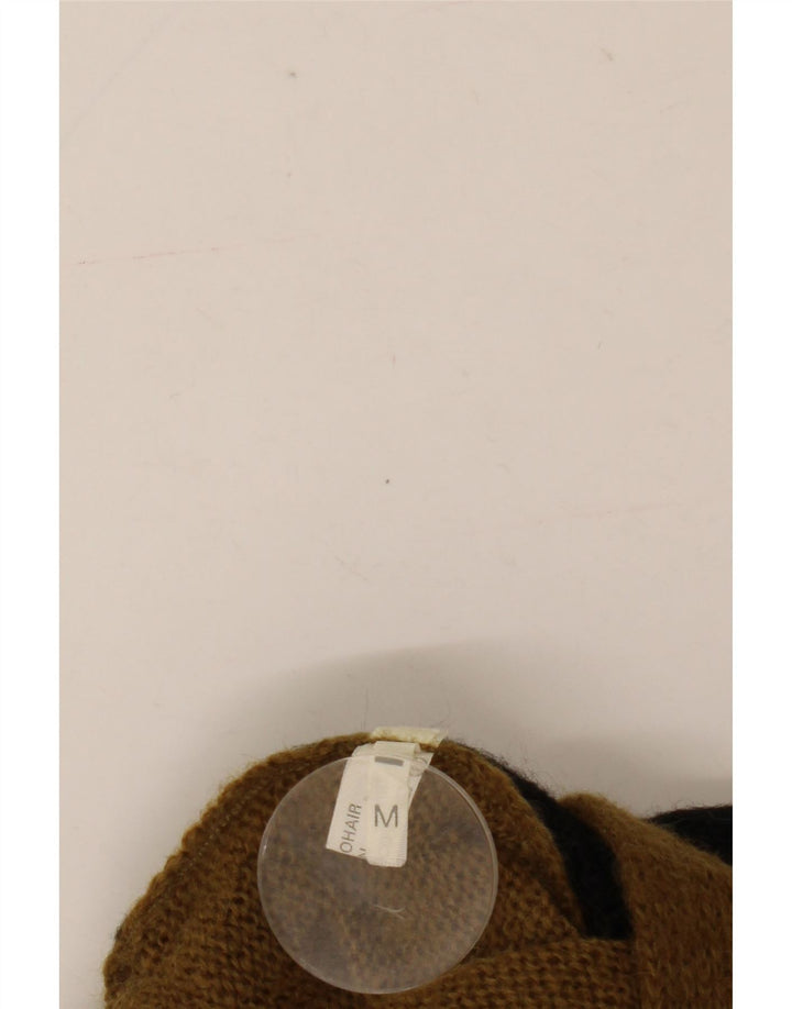 VINTAGE Pull col bateau femme UK 14 Medium Black Colourblock