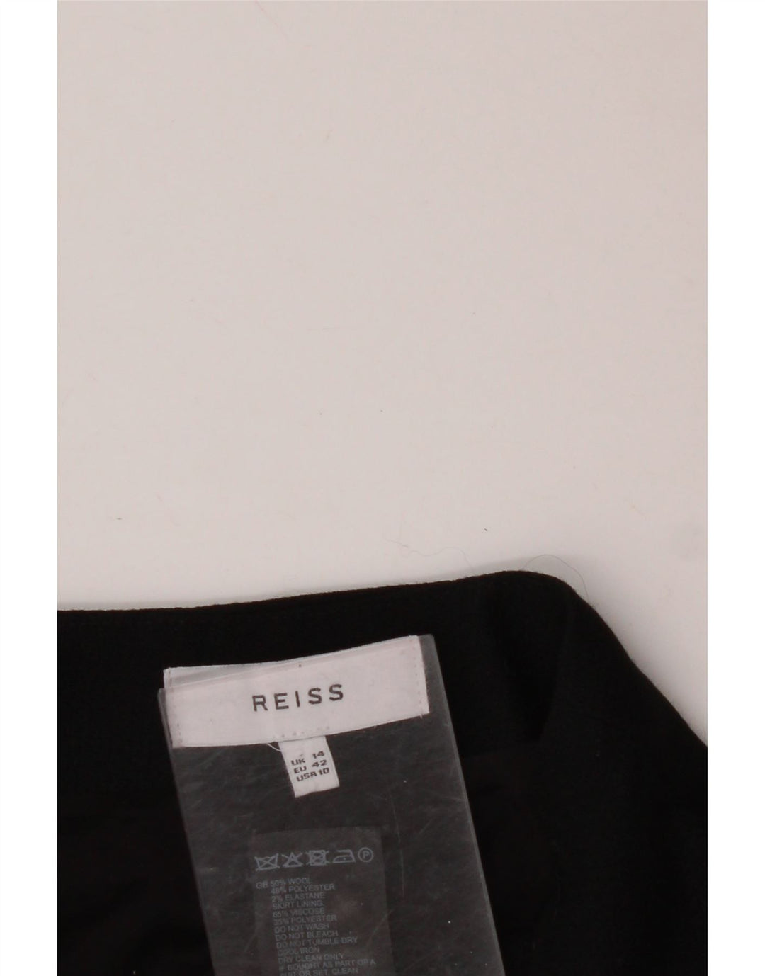 REISS Jupe droite pour femme UK 14 Large W32 Laine noire