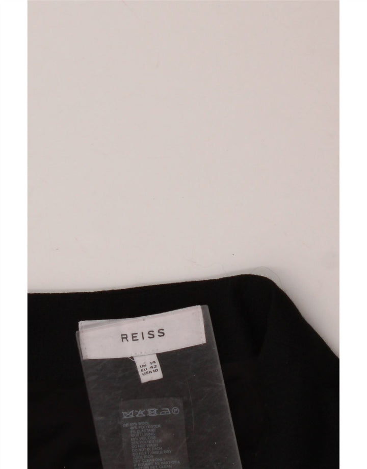 REISS Jupe droite pour femme UK 14 Large W32 Laine noire