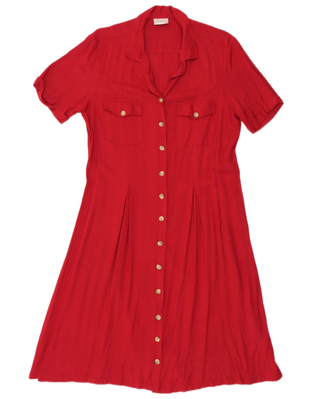 H&M Robe chemise à manches courtes pour femme IT 42 Rayonne rouge moyen
