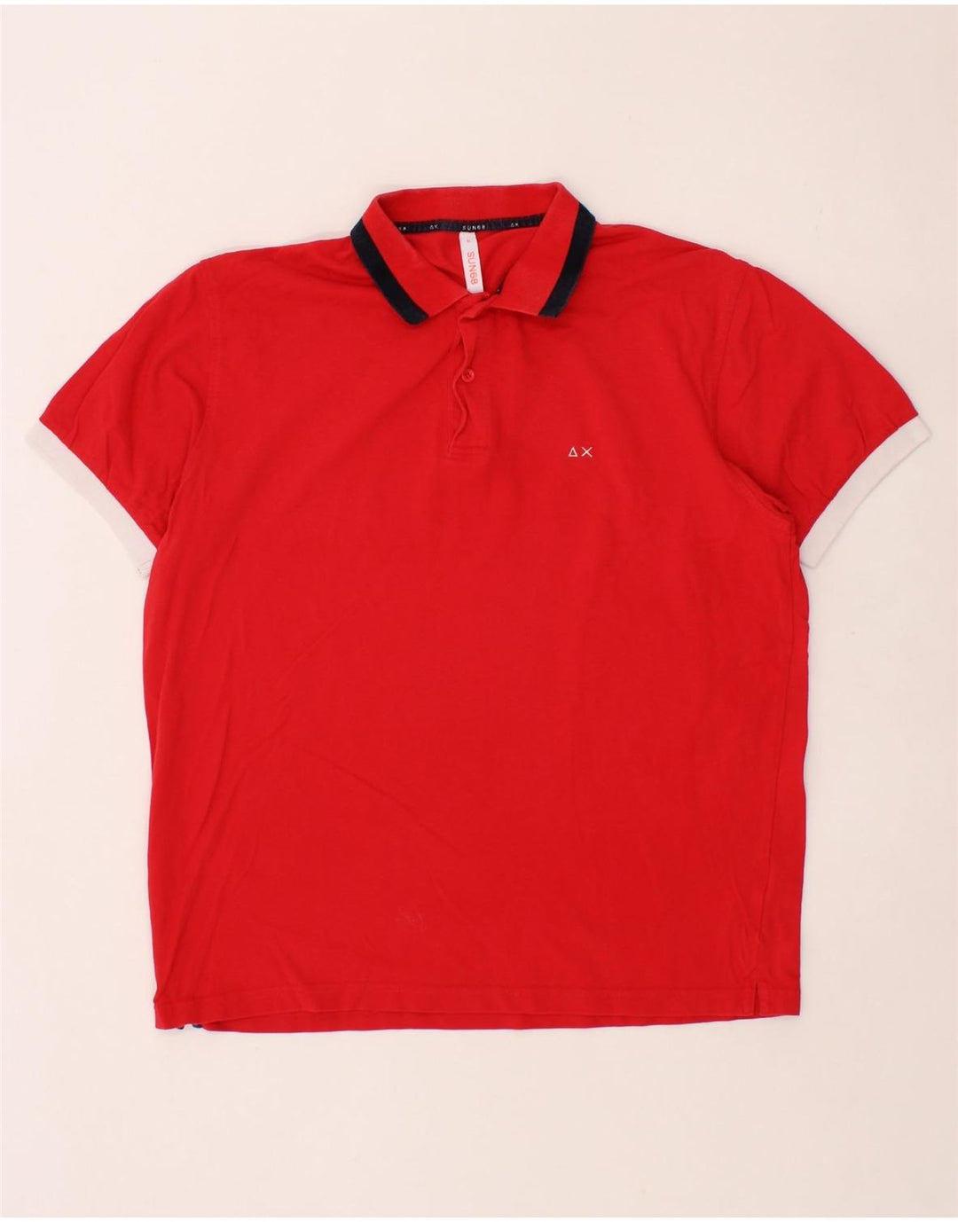 SUN68 Mens Polo Shirt XL Red Cotton Vintage Sun68 and Second-Hand Sun68 from Messina Hembry 