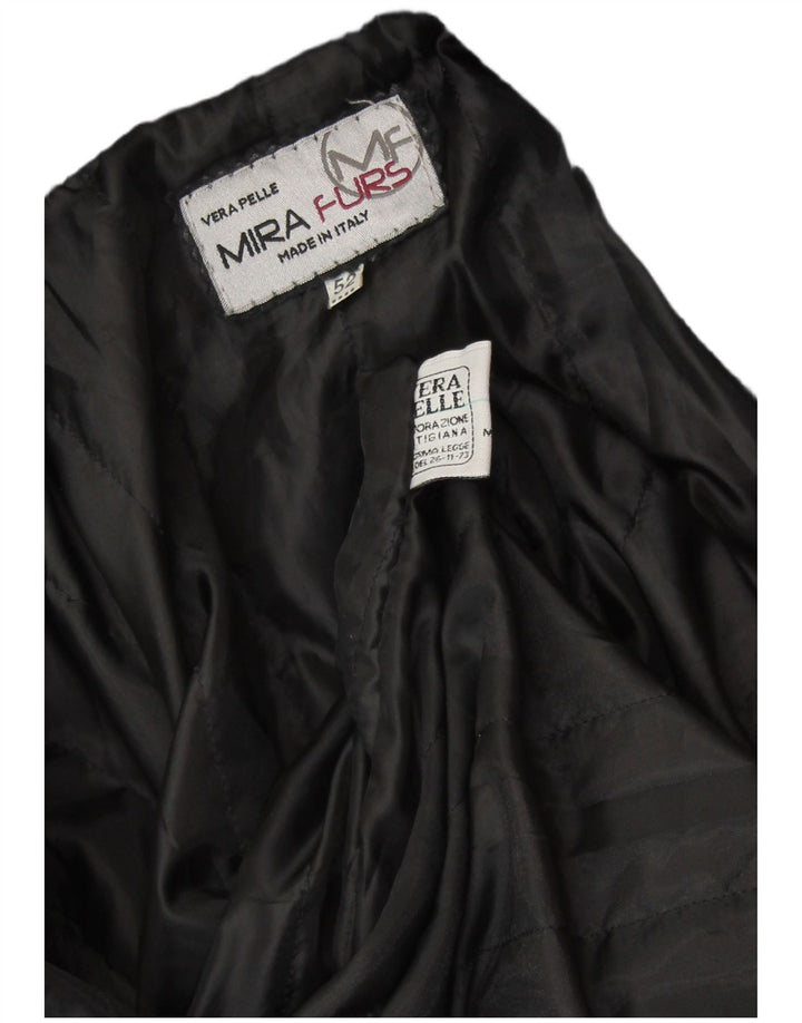 MIRA FURS Veste en cuir militaire pour homme IT 52 XL Cuir noir