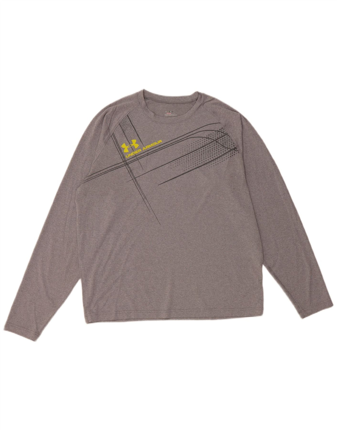 UNDER ARMOUR Haut graphique Heat Gear pour hommes à manches longues en polyester gris moyen