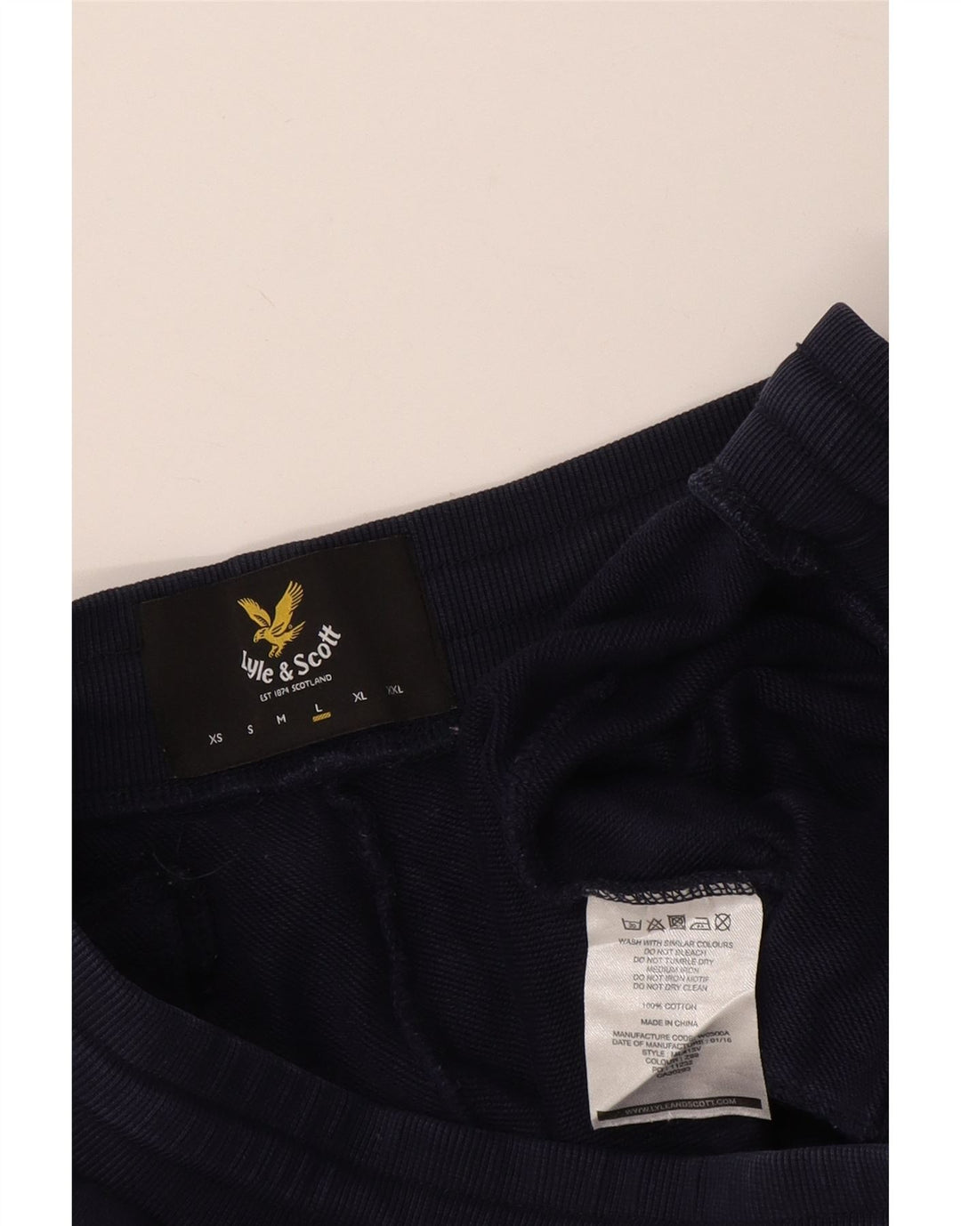 Lyle & Scott Pantalon de survêtement pour homme en coton bleu marine Taille L