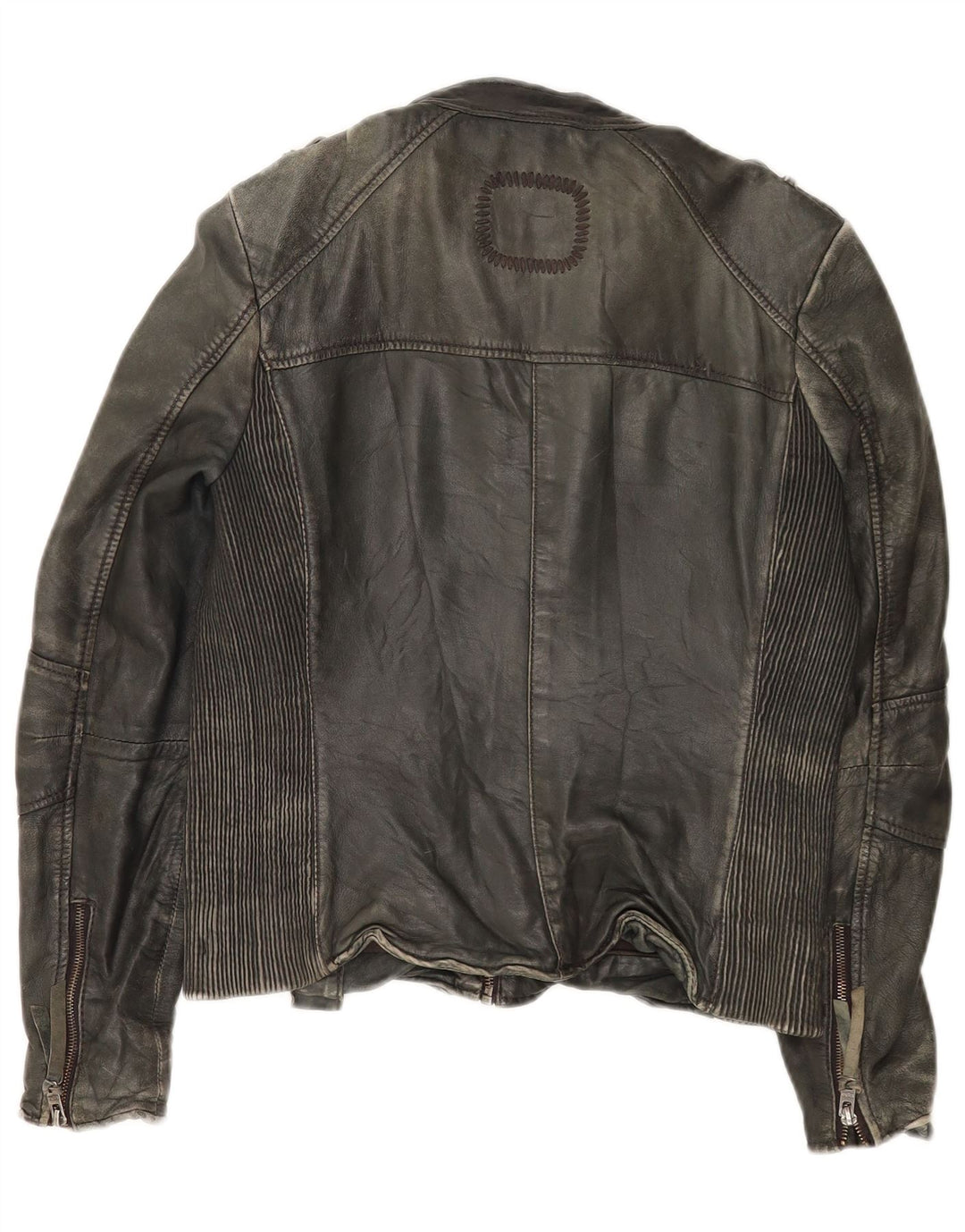 Tigha Veste de course en cuir pour femme UK 16 Large Kaki