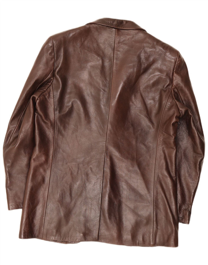Cortefiel Veste en cuir pour homme IT 56 3XL Marron