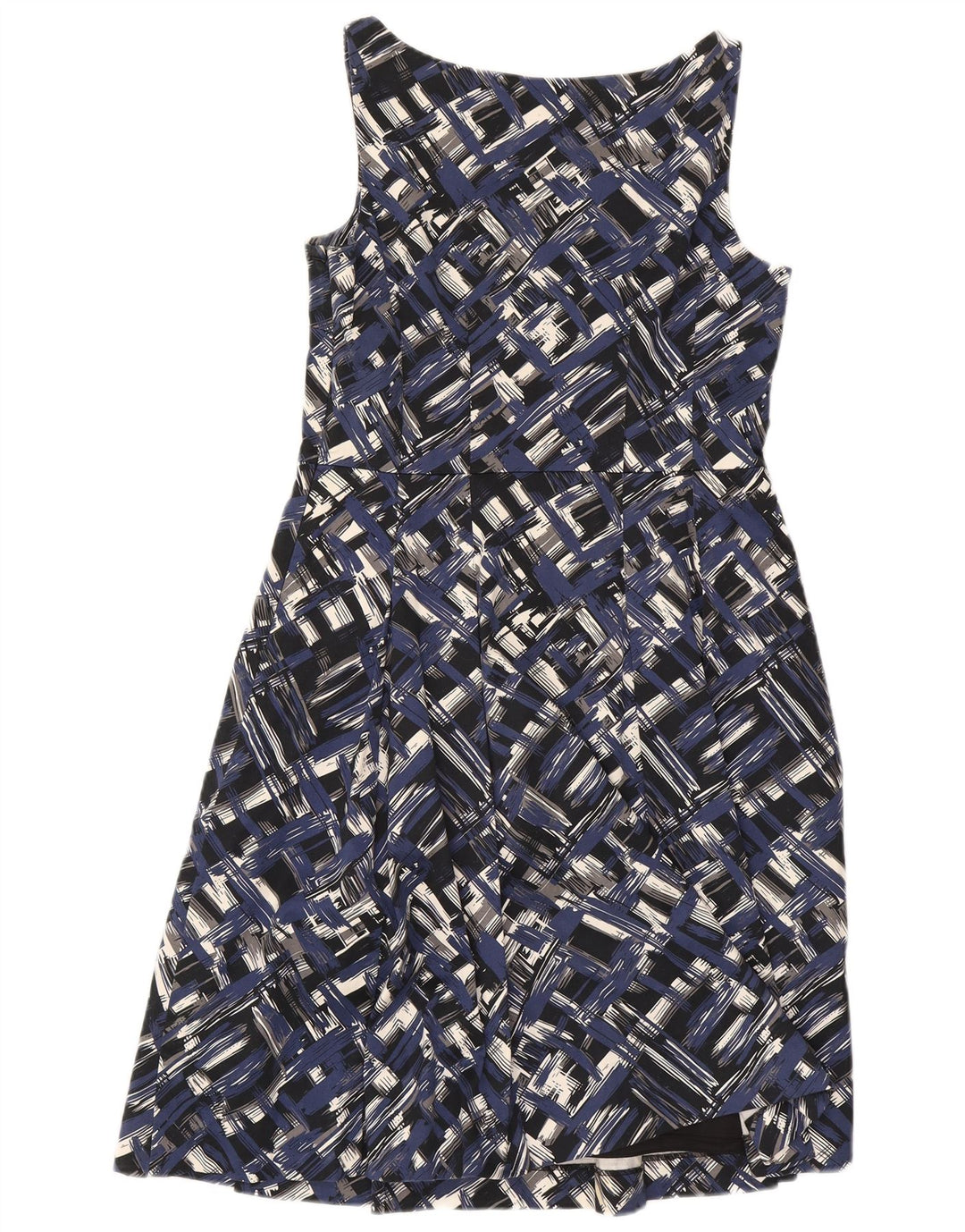 Robe trapèze sans manches à motif abstrait pour femme UK 44 Bleu moyen