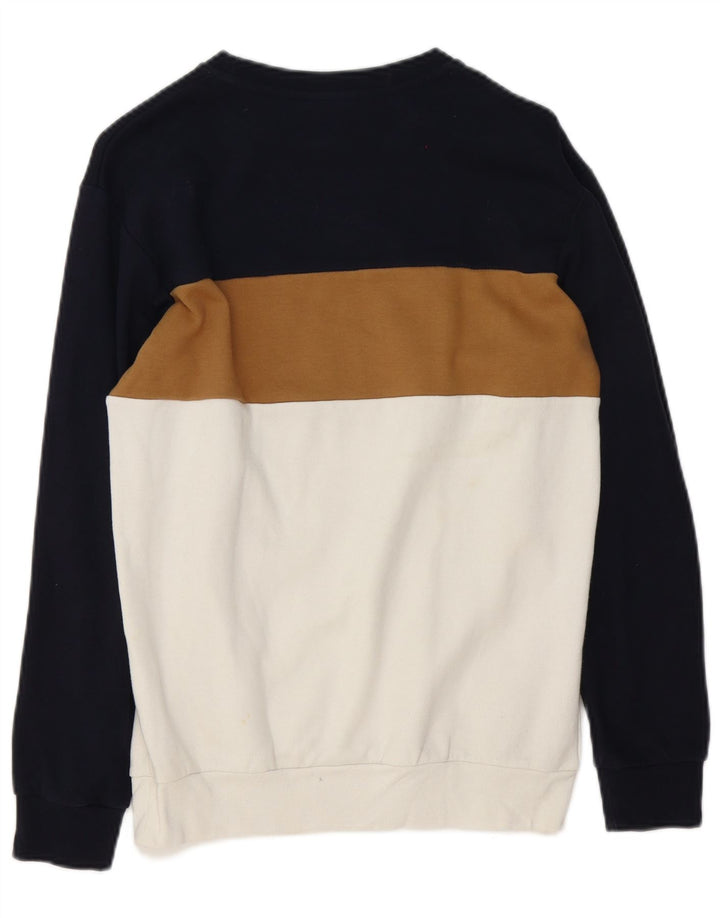 Zara Pull-over pour hommes en coton color block blanc petit