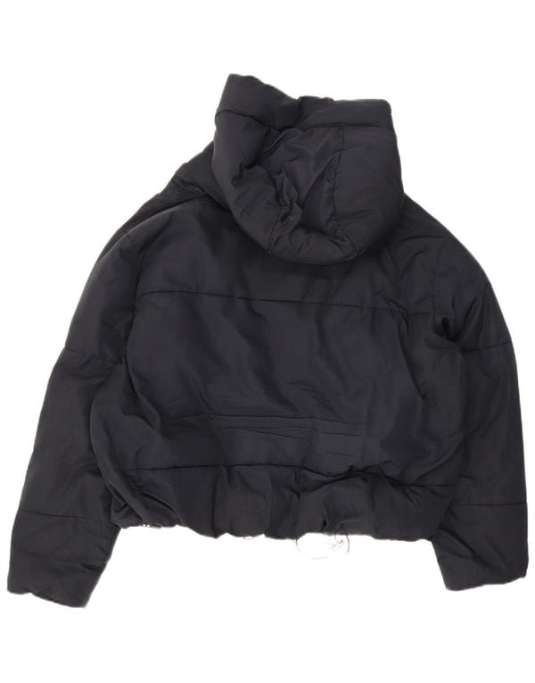 Zara Veste matelassée à capuche surdimensionnée pour femme UK 10 Petit Bleu marine
