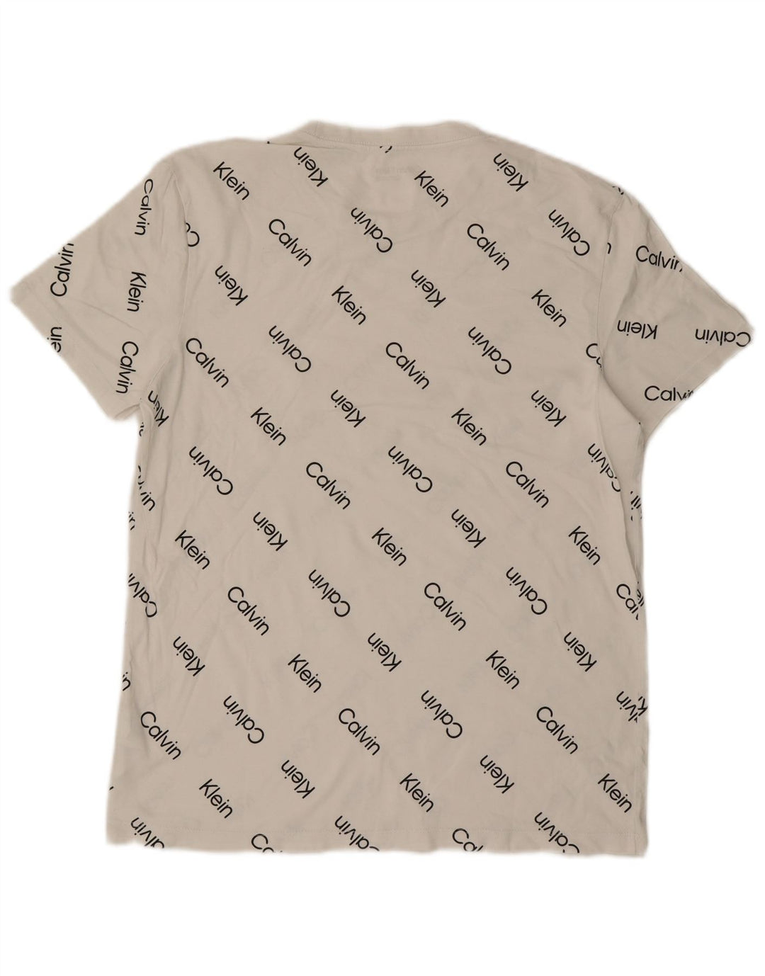 Calvin Klein T-Shirt Graphique Homme Blanc Moyen Coton