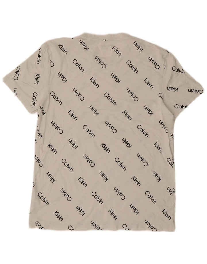 Calvin Klein T-Shirt Graphique Homme Blanc Moyen Coton