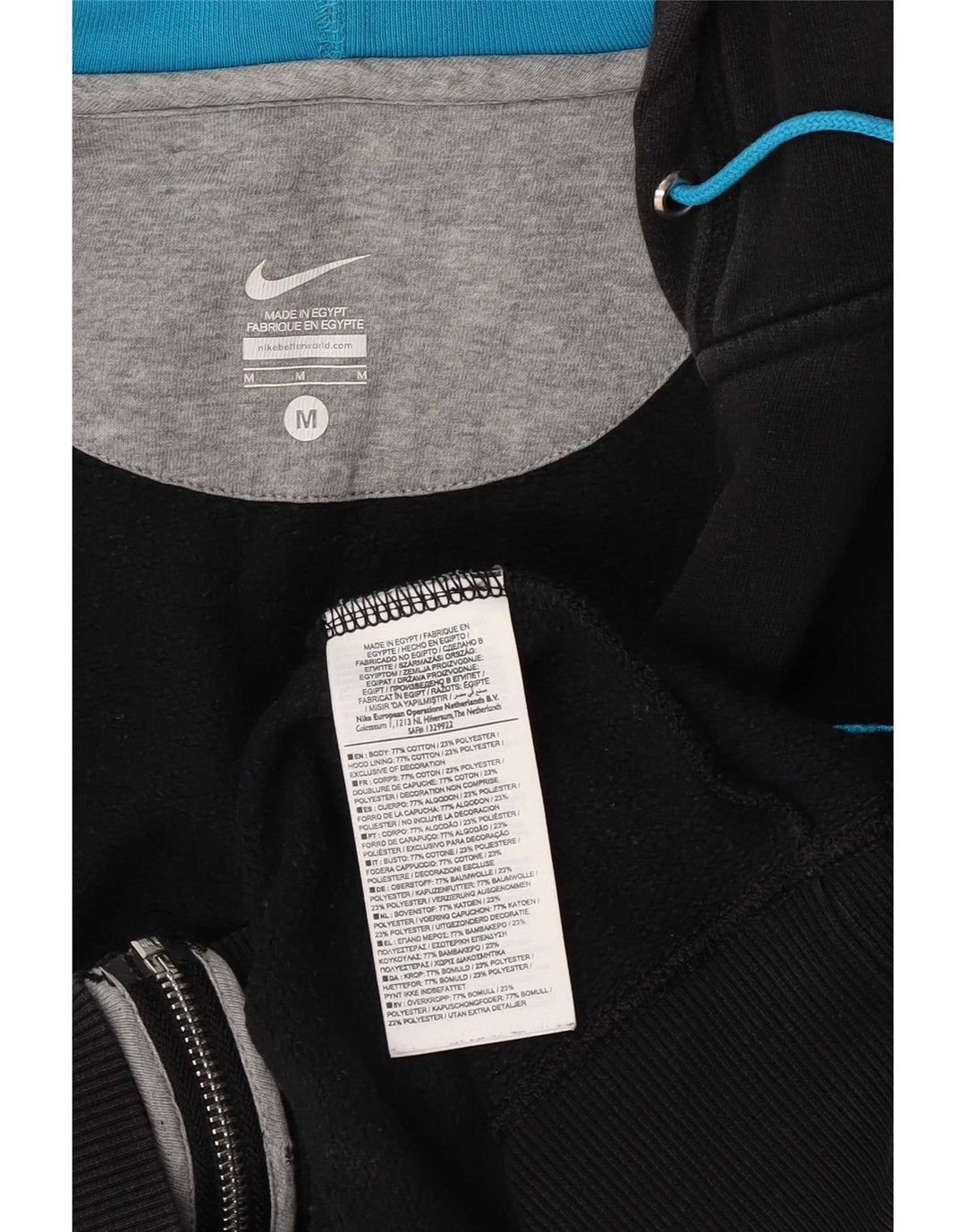 Nike Sweat à capuche zippé pour homme en coton noir moyen