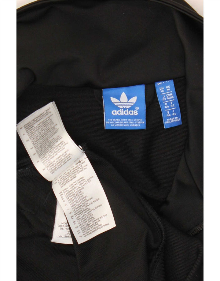 Adidas Femmes Graphique Survêtement Top Veste UK 14 Moyen Noir Polyester