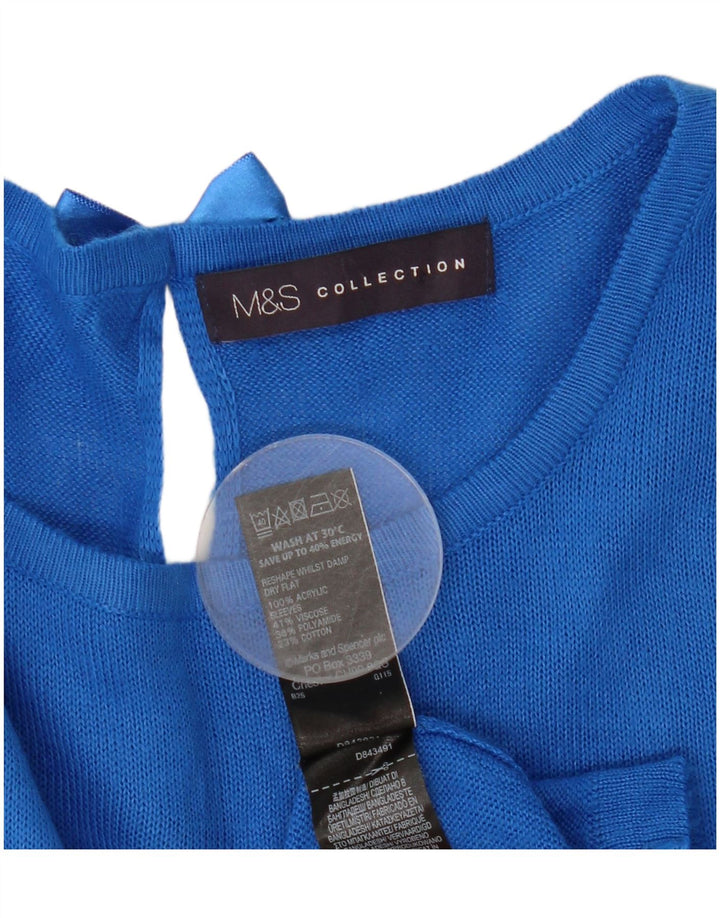 Marks & Spencer Pull col bateau pour femme UK 12 Bleu moyen