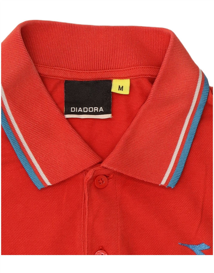 DIADORA Mens Polo Shirt Medium Red Cotton
