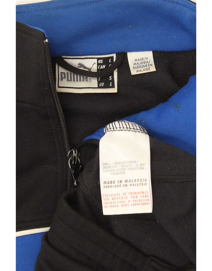 Puma Veste de survêtement pour homme Large Noir Colorblock Polyester Sports