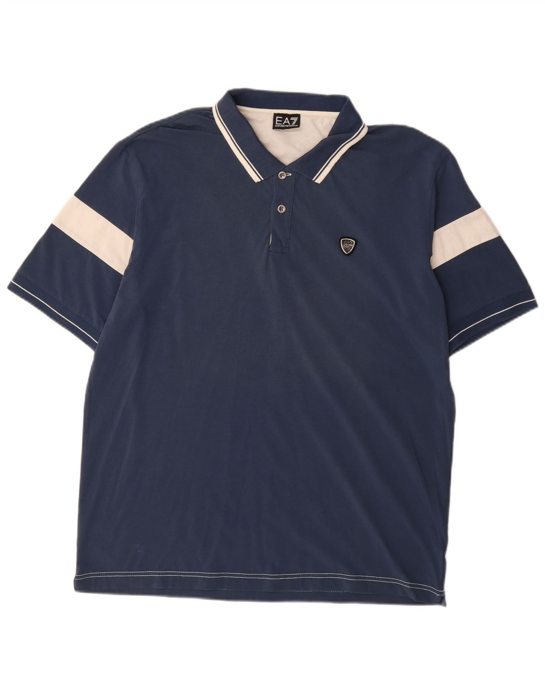 EMPORIO ARMANI Polo Homme 3XL Bleu Colorblock Coton