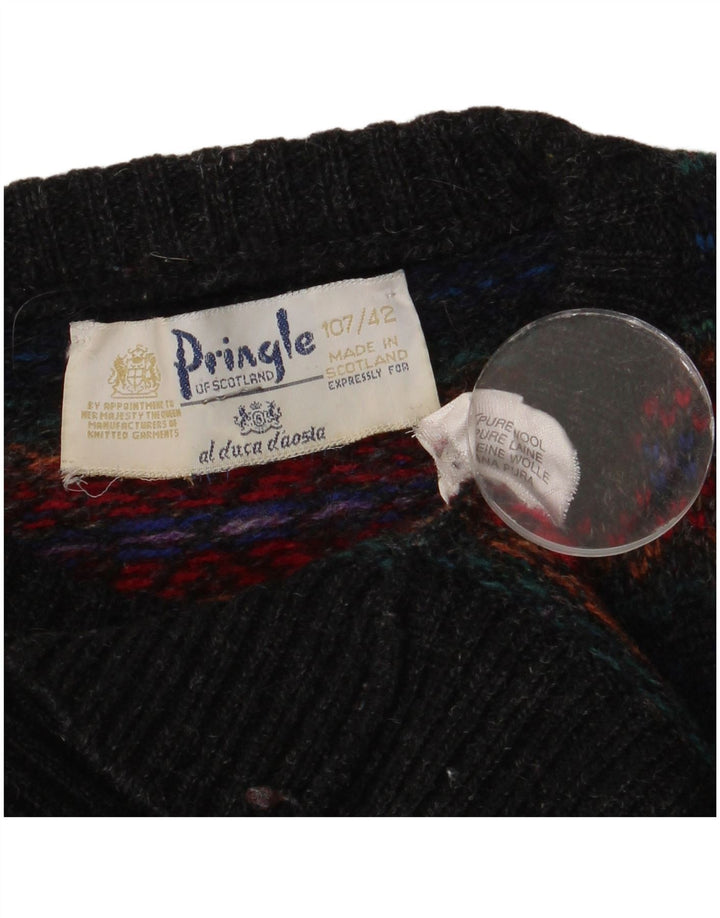 Pringle Pull à col rond pour homme Taille 42 Grand Fair Isle multicolore