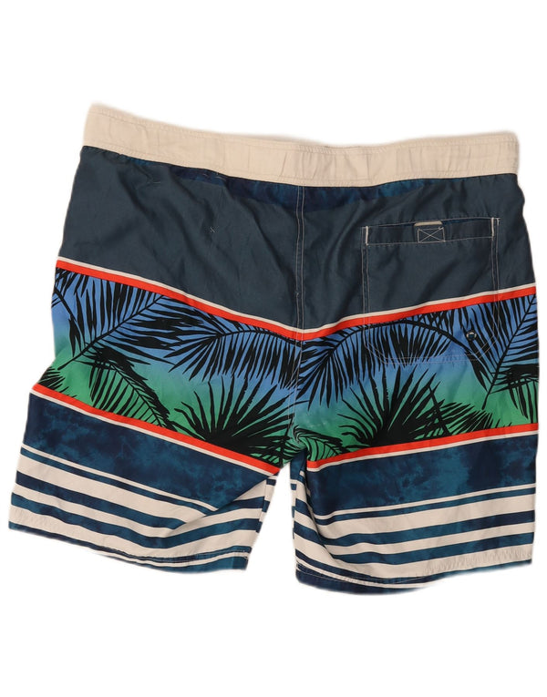 Maui and Sons Short de bain graphique régulier pour hommes 2XL bleu rayé plage