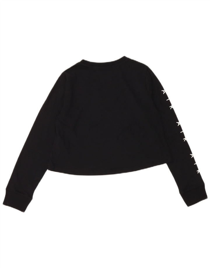 NIKE Haut court graphique à manches longues pour fille 10-11 ans Coton noir moyen