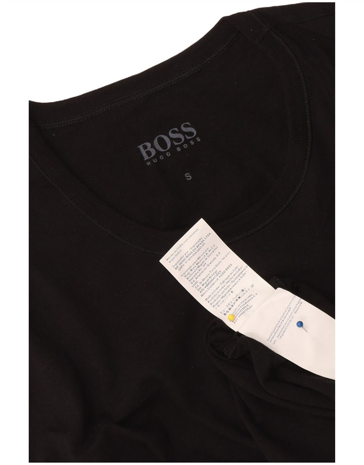 Hugo Boss Hommes T-Shirt Top Petit Noir Coton