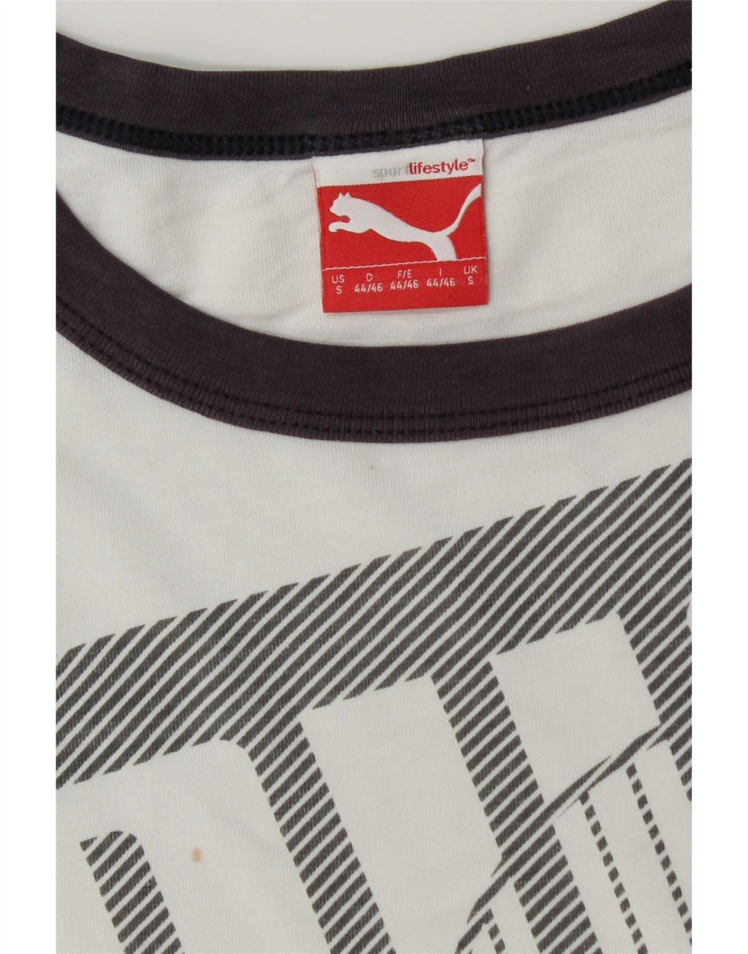 Puma T-Shirt Graphique Homme Small Blanc Colourblock