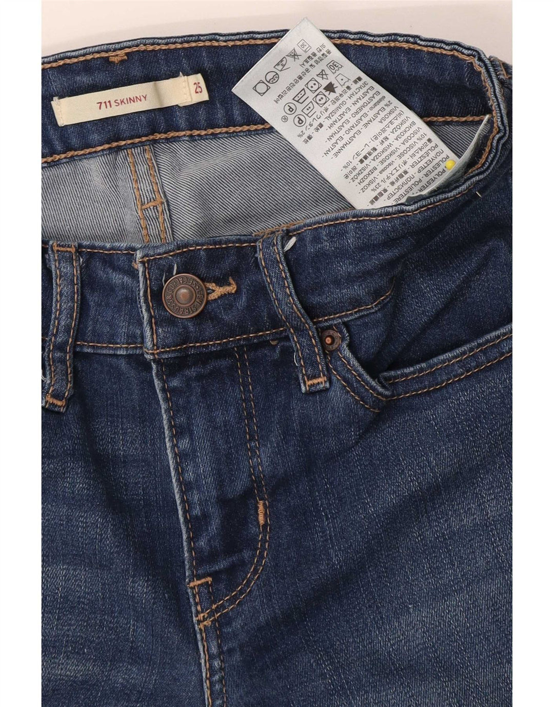 Levi's Jean Skinny 711 Femme W25 L26 Bleu Polyester