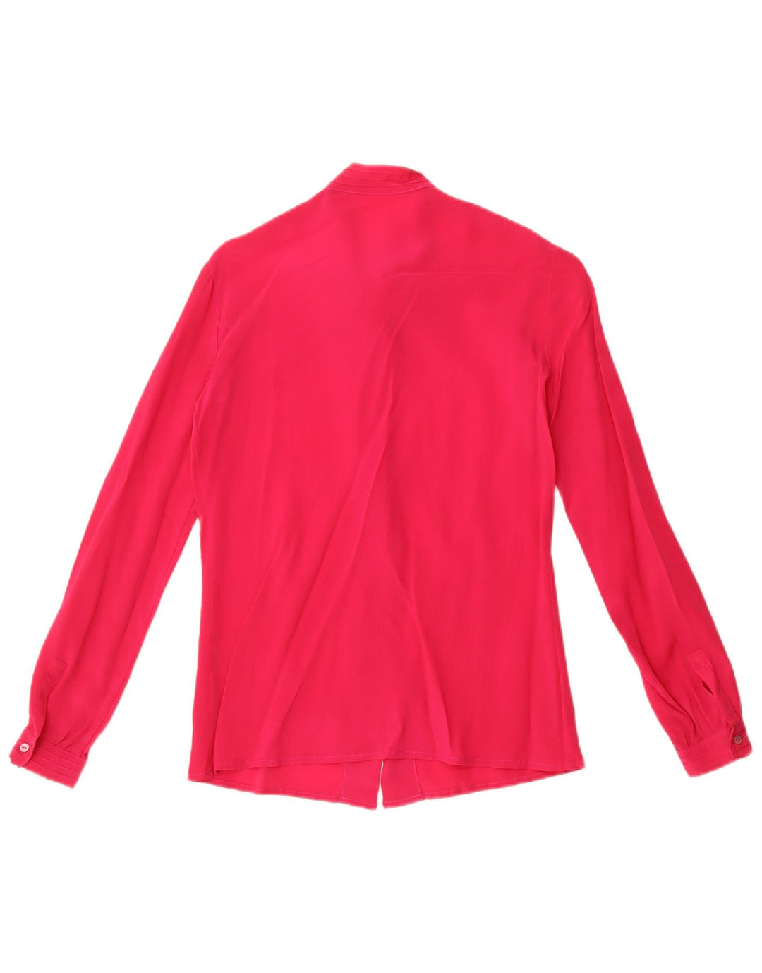 vintage Femme Front Tie Shirt Blouse IT 42 Acétate Rose Moyen
