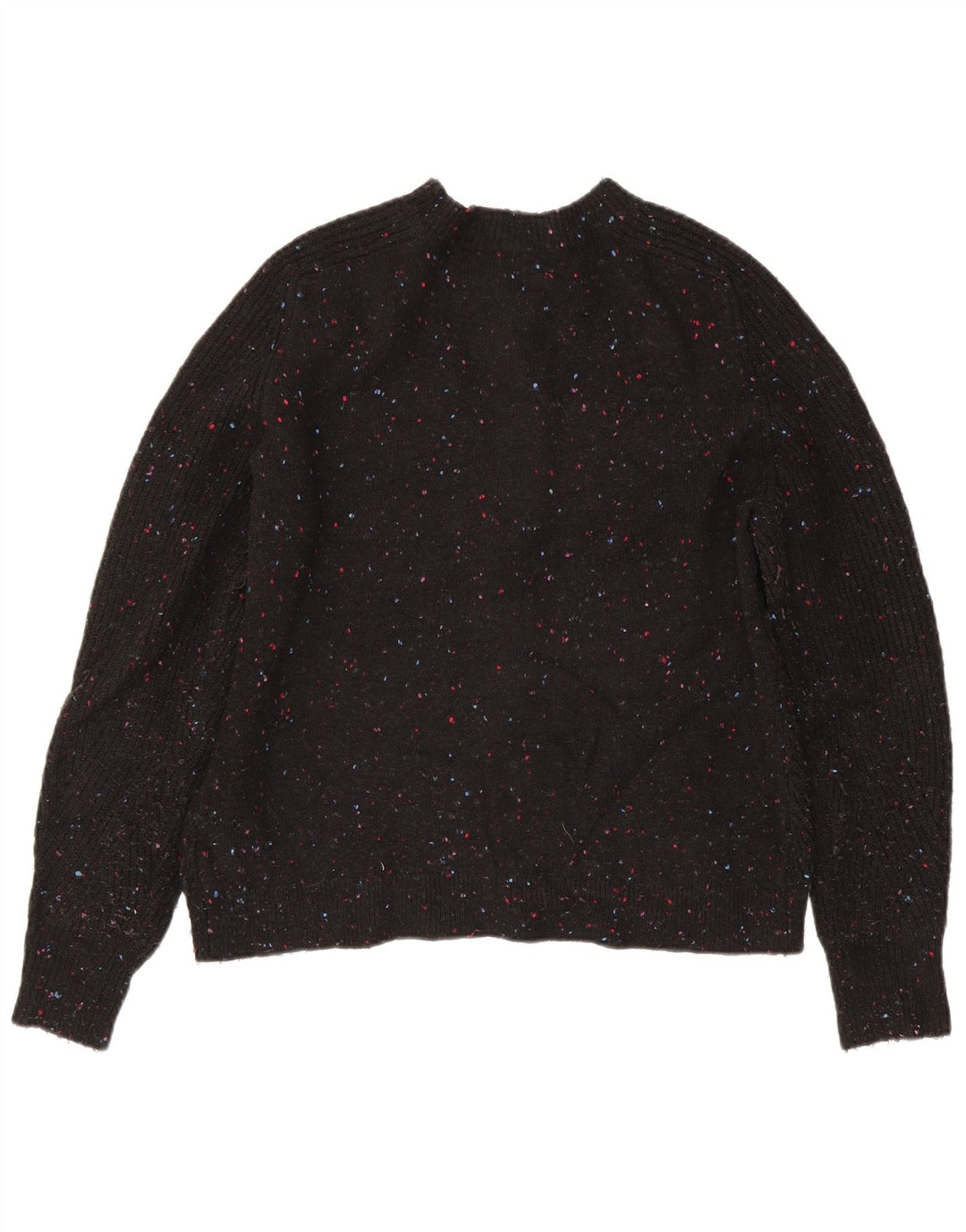 Marks & Spencer Pull cardigan pour femme UK 14 Acrylique moucheté noir moyen
