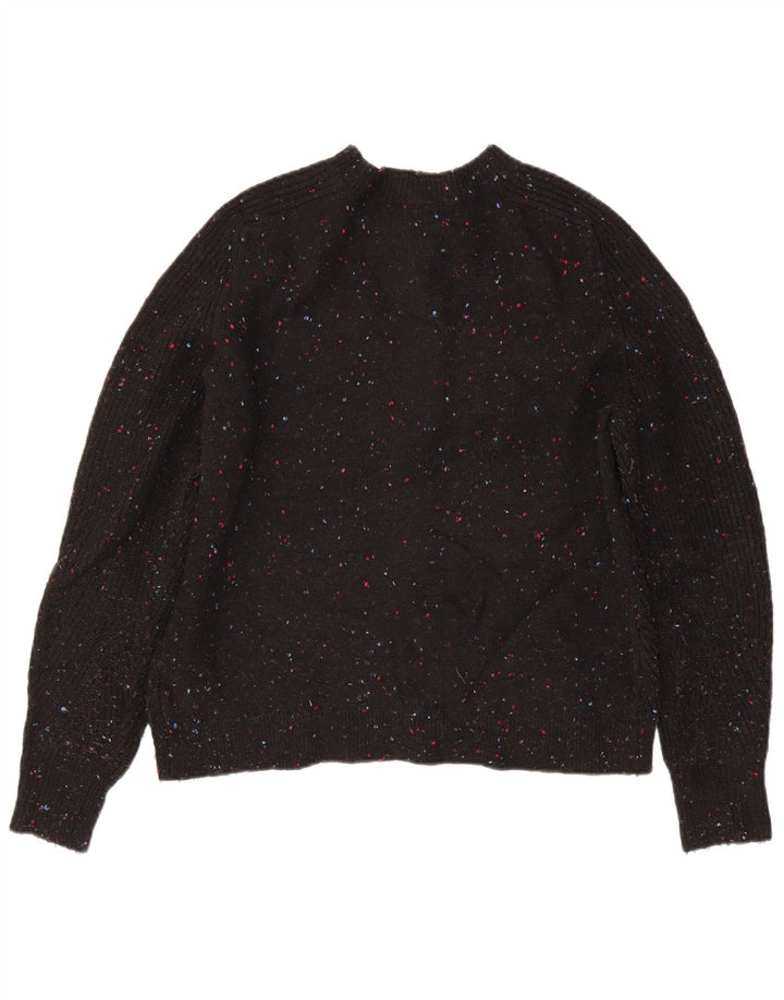 Marks & Spencer Pull cardigan pour femme UK 14 Acrylique moucheté noir moyen