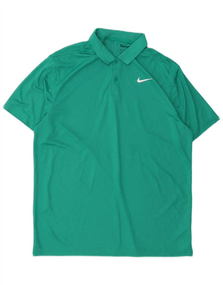 NIKE Polo Dri Fit pour hommes en polyester vert moyen