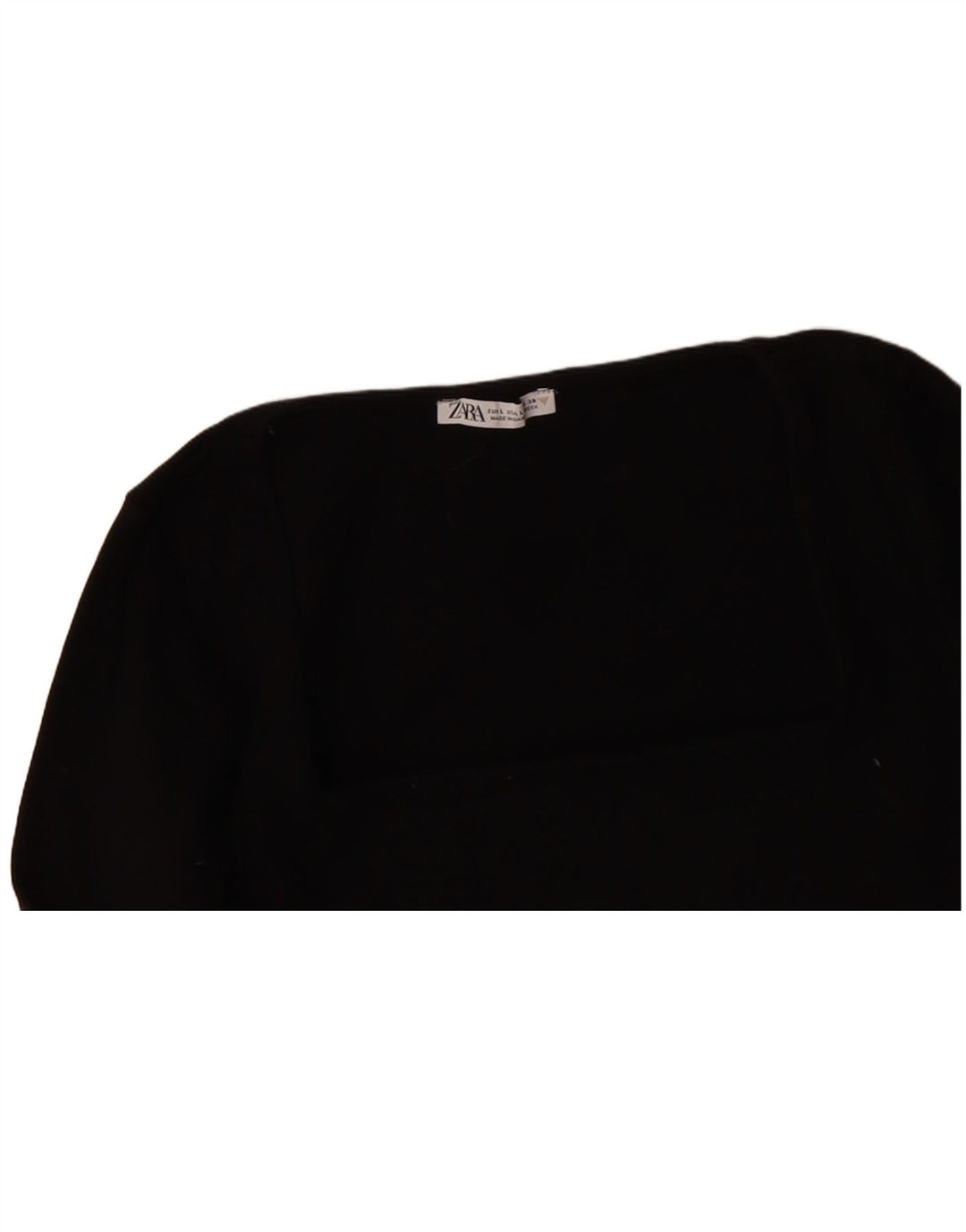 ZARA Womens Crop Top UK 14 Large Black Cotton
