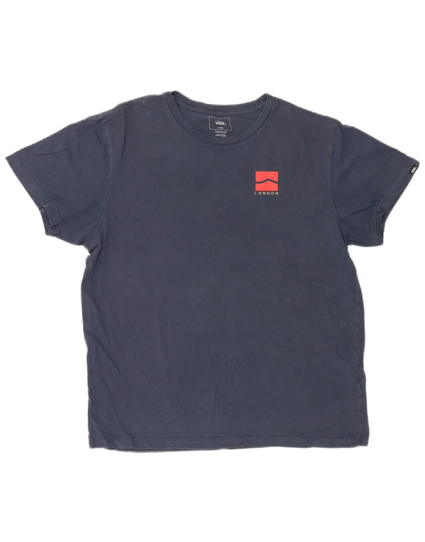 Vans T-shirt graphique ajusté sur mesure pour homme, grand, bleu marine, en coton