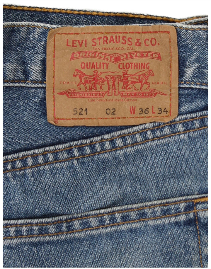 LEVI'S Jean Fuselé Taille Haute 521 Homme W36 L30 Bleu Coton