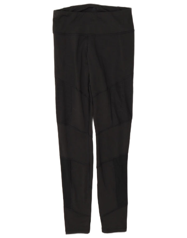 Reebok Leggings Femme UK 8/10 Petit Noir Polyester