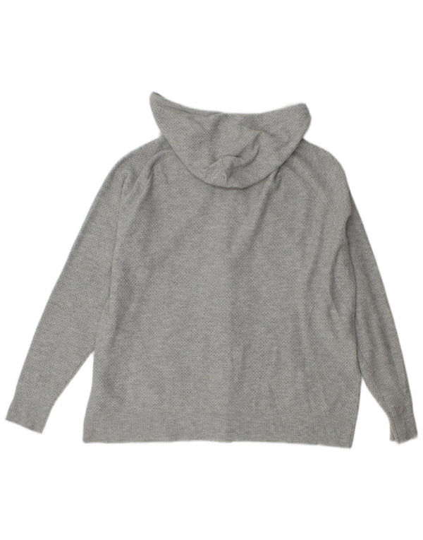 Marks & Spencer Pull à capuche zippé en tricot pour femme UK 14 Gris moyen Viscose