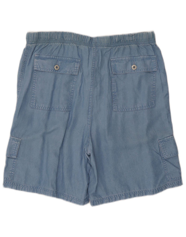 Marks & Spencer Short cargo taille haute pour femme UK 16 Large W34 Lycra bleu