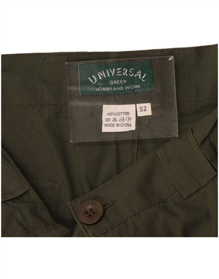VINTAGE Short Cargo Femme IT 52 XL W36 Coton Kaki