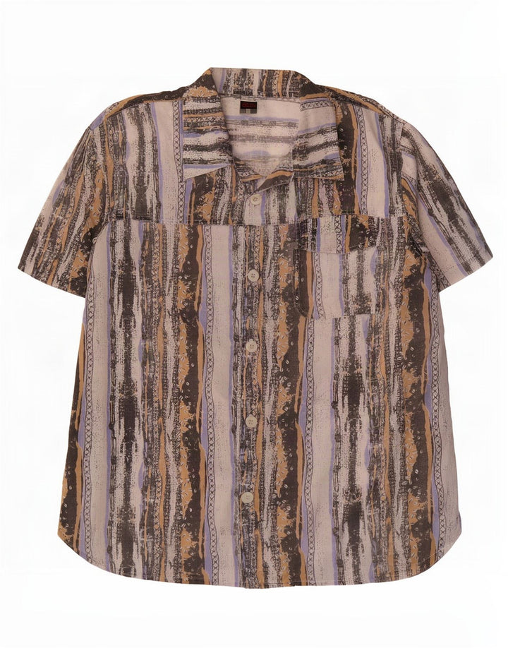 Beyond Chemise à manches courtes pour homme en polyester à rayures multicolores